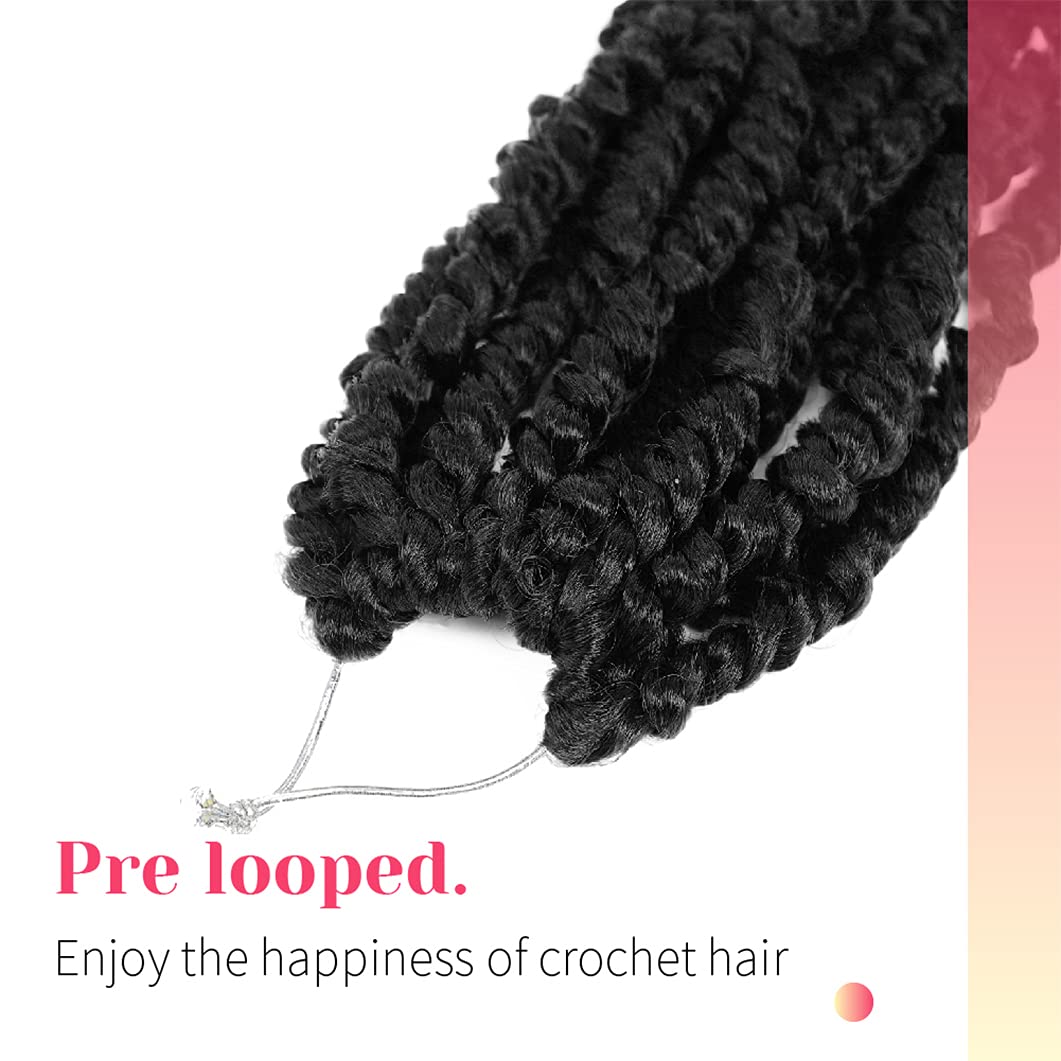 BOHOBABE Long Pre-twisted Passion Twist Crochet Hair 30 Inch Pre-looped Crochet Passion Twist Braiding Hair 8 Packs (1B)