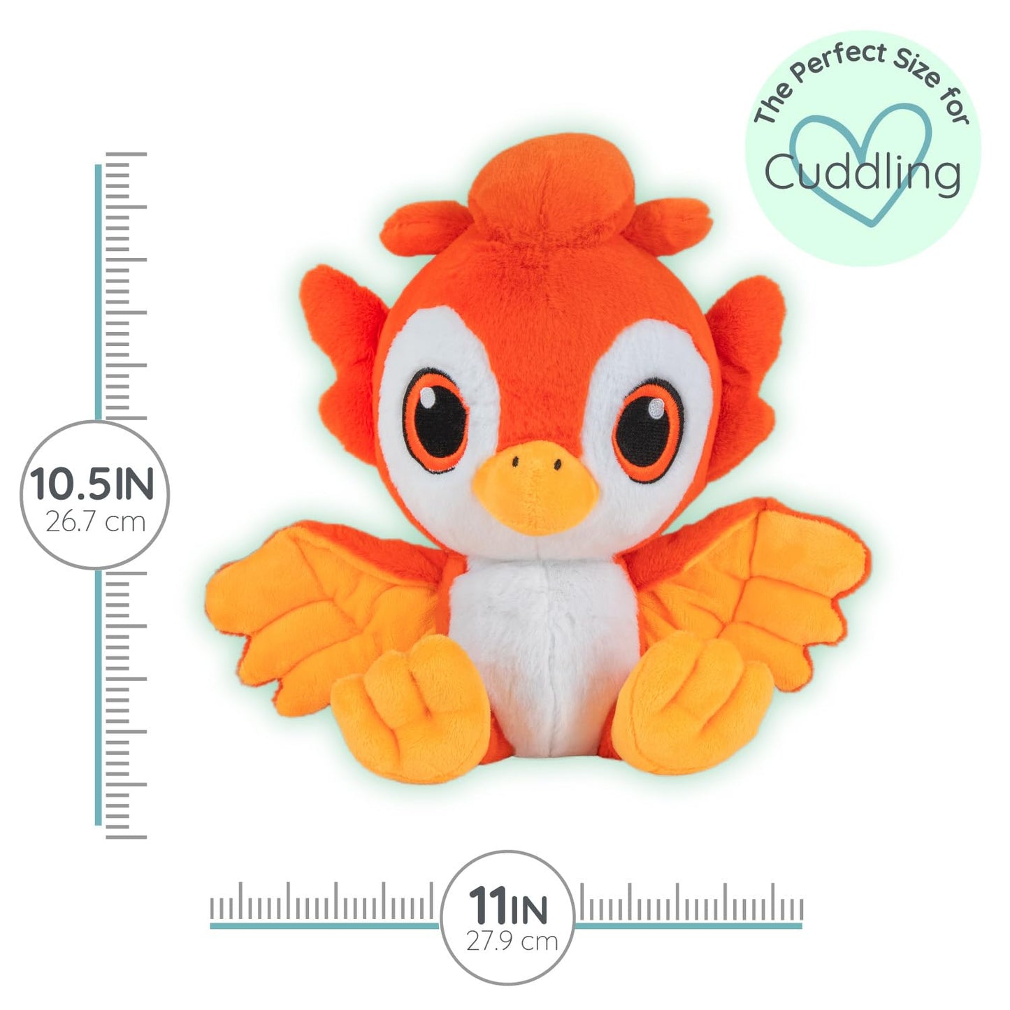 Warm Pals Scented Glow in the Dark Phoenix Plush, Cozy Microwavable and Freezable Plush Toys Filled with Natural Grains and Lavender, Heatable and Coolable Bedtime Comfort Weighted Stuffed Animal