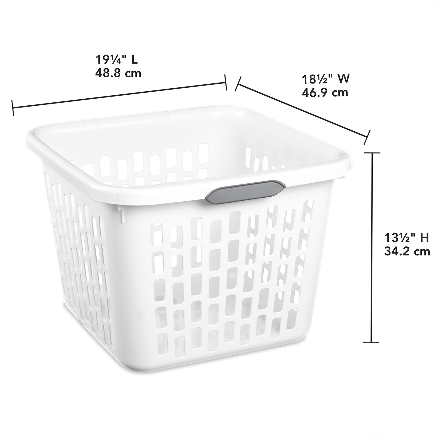 Sterilite 6-Pack 1.5 Bushel Capacity Square Laundry Basket, White – Plastic Clothes Hamper Storage with Ventilated Rectangular Holes & Large Comfort Grip Handles for Easy Carry