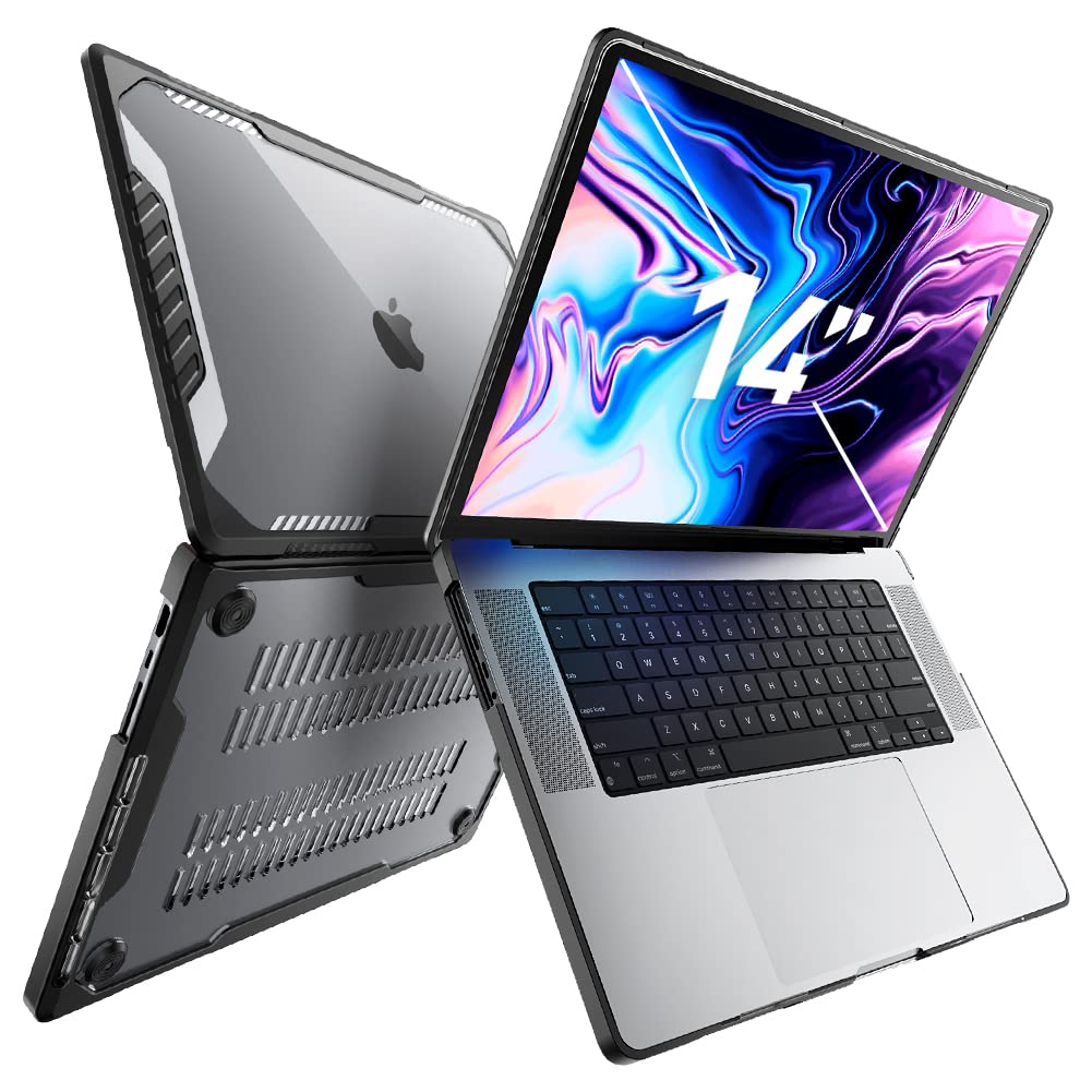 SUPCASE for MacBook Pro 14 Inch Case 2024-2021 (Unicorn Beetle), M4/M3/M2/M1 Pro/Max A3185 A3401 A3112 A2918 A2992 A2779 A2442 Heavy Duty Rugged Hard Shell Protective Cover for MacBook Pro 14", Black