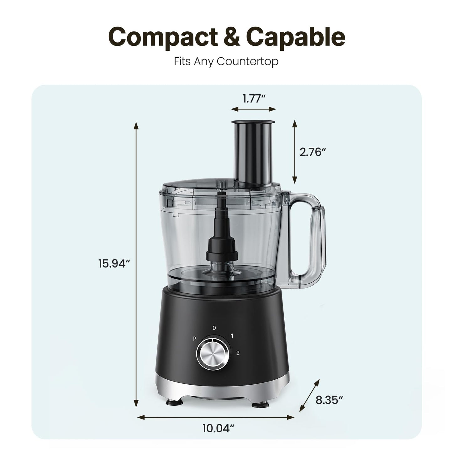 OLIXIS Food Processor 10.5 Cups, 600W Powerful Food processors with 5 Blades, Dishwasher Safe Meat Grinder for Slicing, Shredding, Chopping, Kneading, for Meat, Vegetables, Fruit, Dough