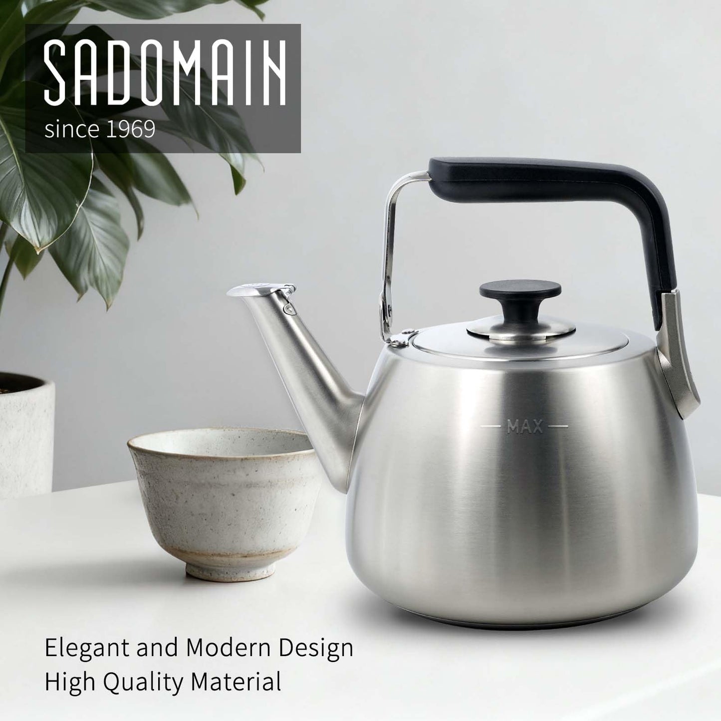 SADOMAIN Tea Kettle, Whistling Stovetop Tea Kettle, Large Capacity Teapot Suits for All Heat Source, Professional Fast Heat Technique Teapot with Thick Body and Bottom, Durable and Sturdy Tea Pot