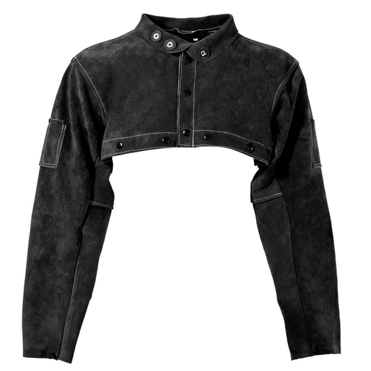 LeaSeek Leather Welding Cape Sleeve,Heat Flame Resistant Welder's Jacket for Men and Women