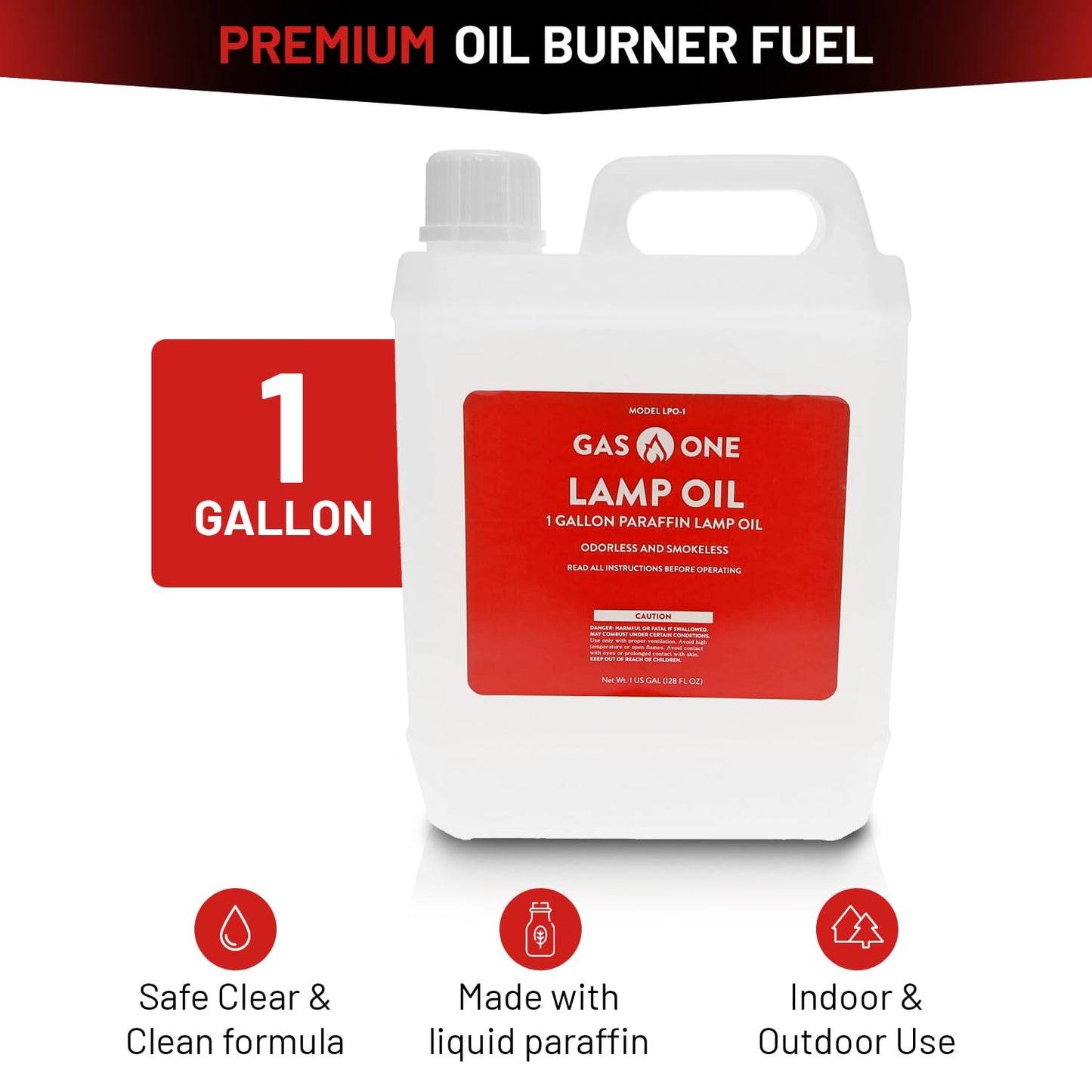 Gas One 2 Pack Liquid Paraffin Lamp Oil – 1 Gallon Clear Oil Lamp – Multifunctional Lamp Oil Smokeless Odorless Indoor Ideal for Lamps, Lanterns, Tiki Torch – Superior Seal and Safe Packaging