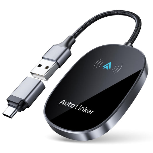 Android Auto Wireless Adapter for Cars with Built-in Wired Android Auto Easy Setup Support NFC Pair Fast Seamless Connection Stable Plug and Play Wireless Android Auto Car Adapter Dongle (Black)