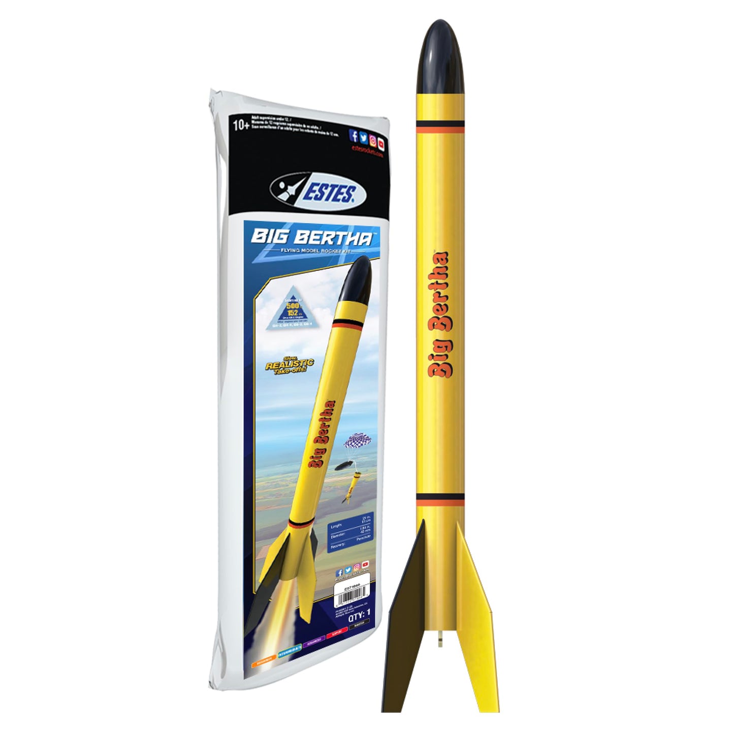 Estes 1948 Big Bertha Flying Model Rocket Kit