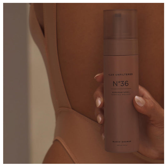 + Lux Unfiltered N°36 CLASSIC Supernatural Tanning Mousse Foam in Blood Orange, Quick + Immediate Sunless Fake Tan, Self Tanner