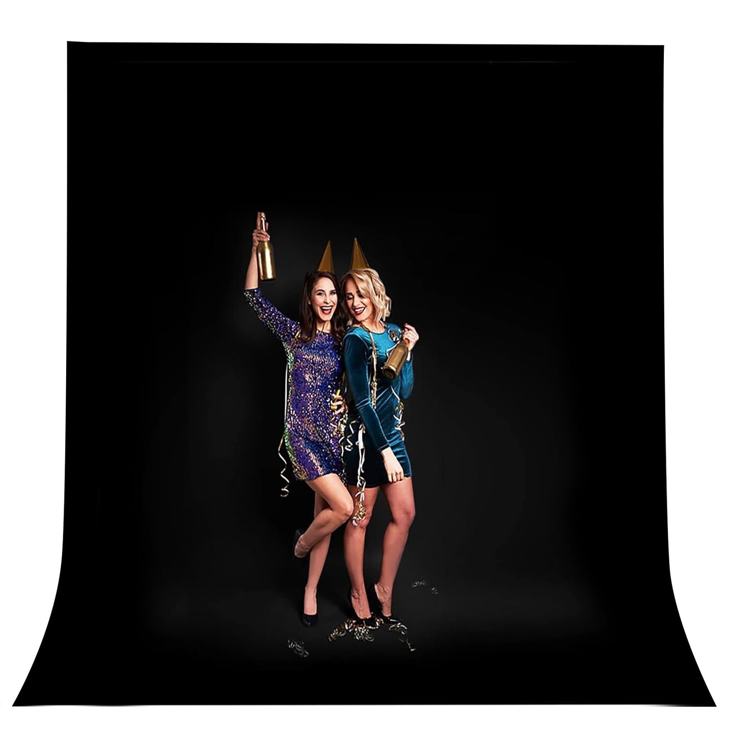 CPLIRIS 10x20ft Black Backdrop for Photography, Pure Polyester Black Photo Booth Backdrop Collapsible Black Screen Curtain with for Portrait Photoshoot, Party and Video