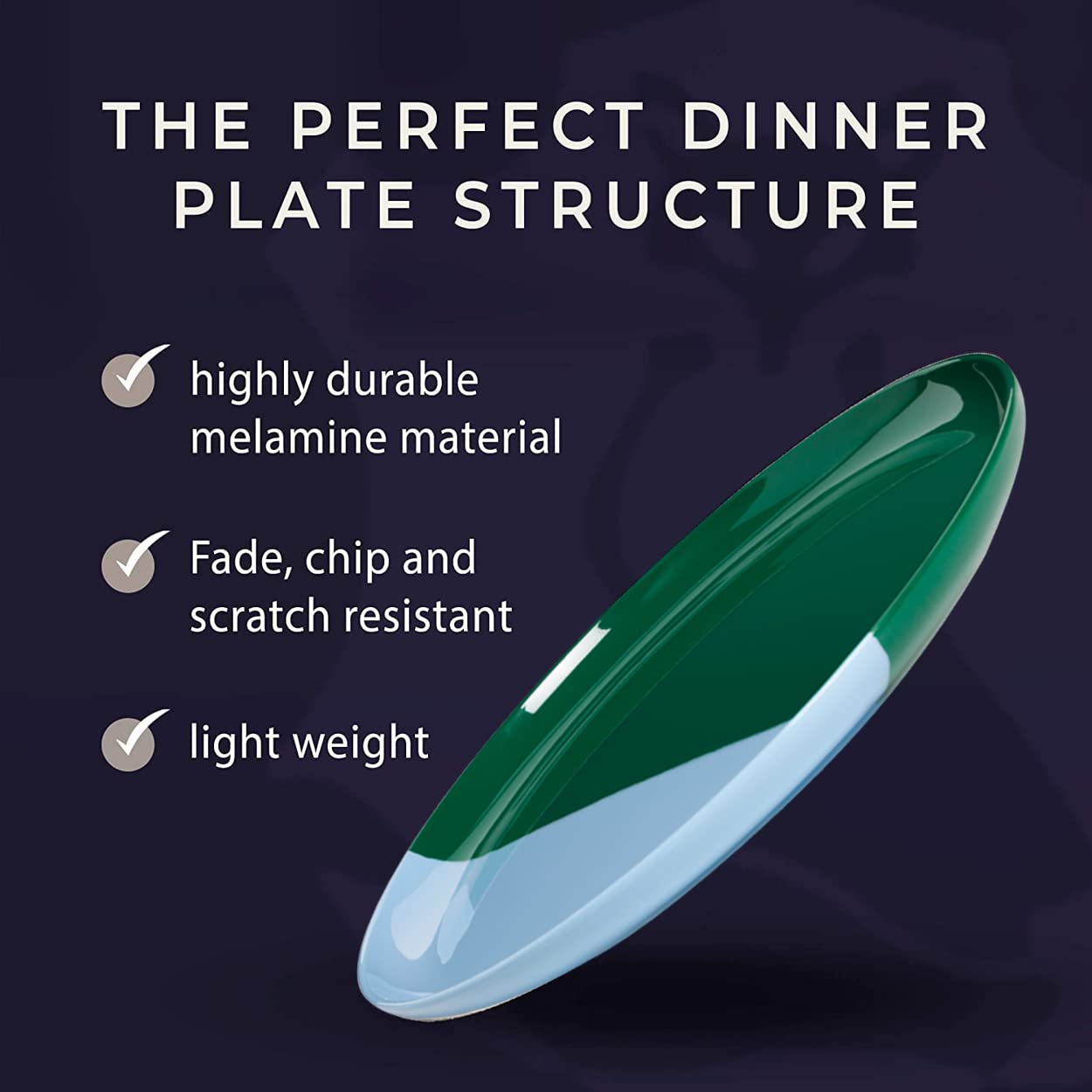 Thomas Fuchs Creative 1/2 & 1/2 Melamine Side Plates Set of 4, Chip and Break-Resistant, Durable Salad Plates, Kid-Friendly Dessert Plates for Indoor and Outdoor, Dishwasher Safe, Green/Sky Blue