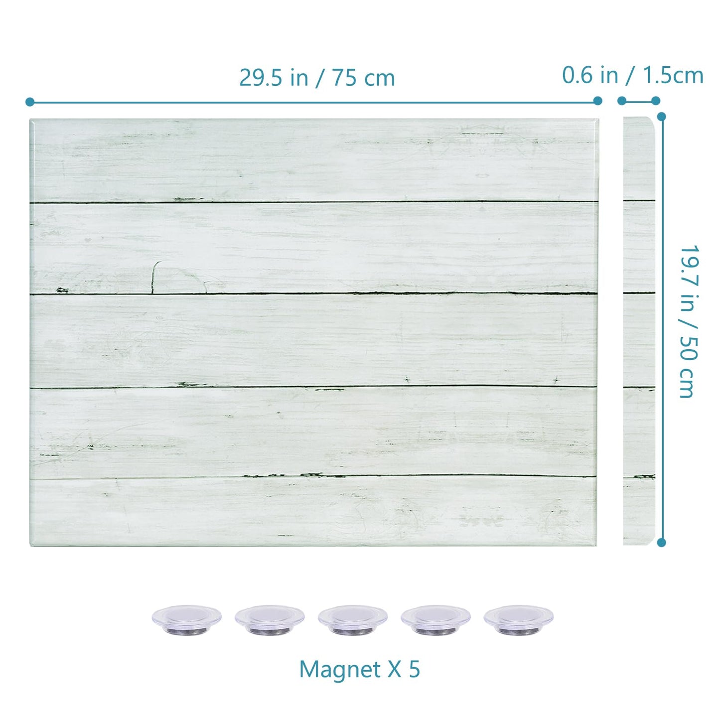 Aitakatta Wooden Planks Print Magnetic Surface Dry Erase Board, 30 x 20 inches Decorative White Board for Wall with Design, Frameless Dry Erase Board for Wall（Plank,5075,1pc）