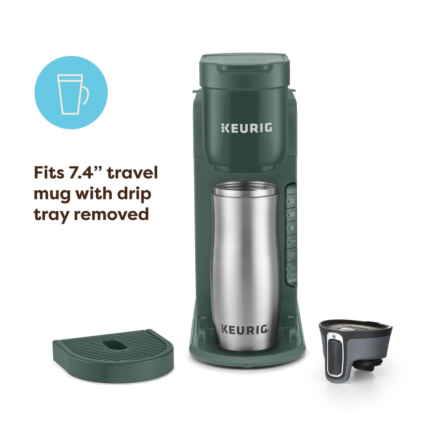 Keurig K-Express Single Serve Coffee Maker – Strong Brew Option, 42oz Reservoir, Sleek Design for Holiday Hosting & Gifting, Evergreen