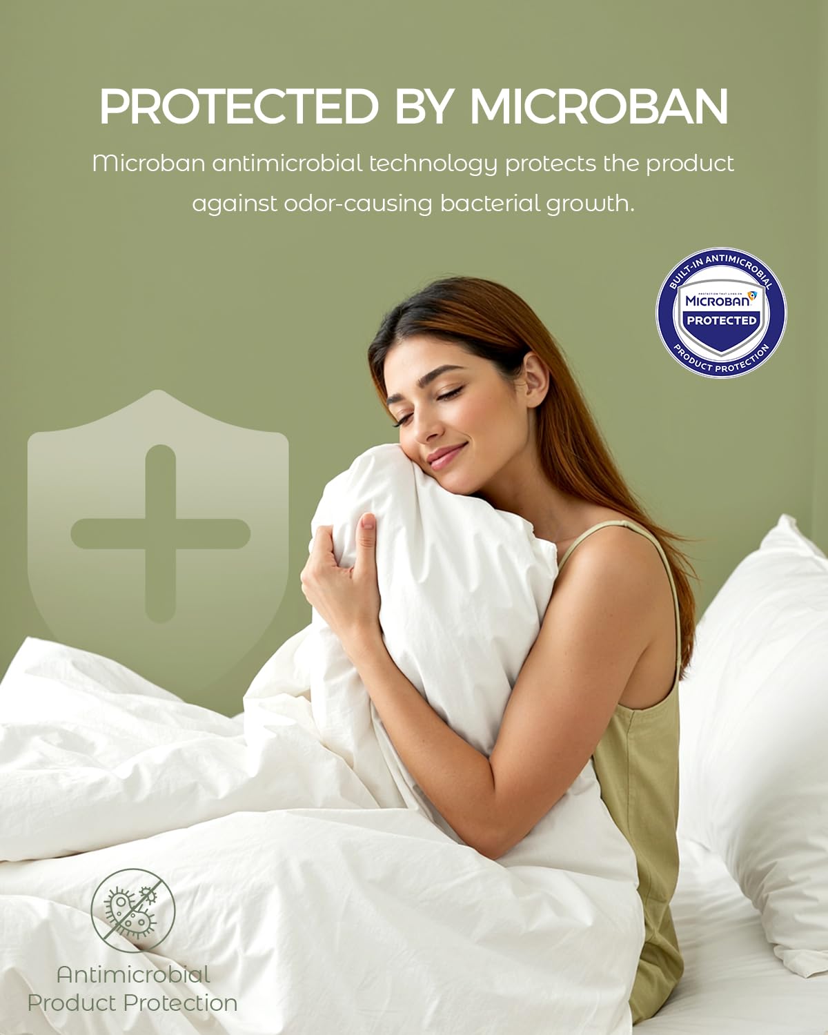 FAUNNA 100% Cotton Duvet Cover, Hypoallergenic Bed Bug Proof White Minimalist Comforter Cover Zipper-Featuring Antimicrobial Product Protection for Enhanced Freshness Duvet Protector (Queen)