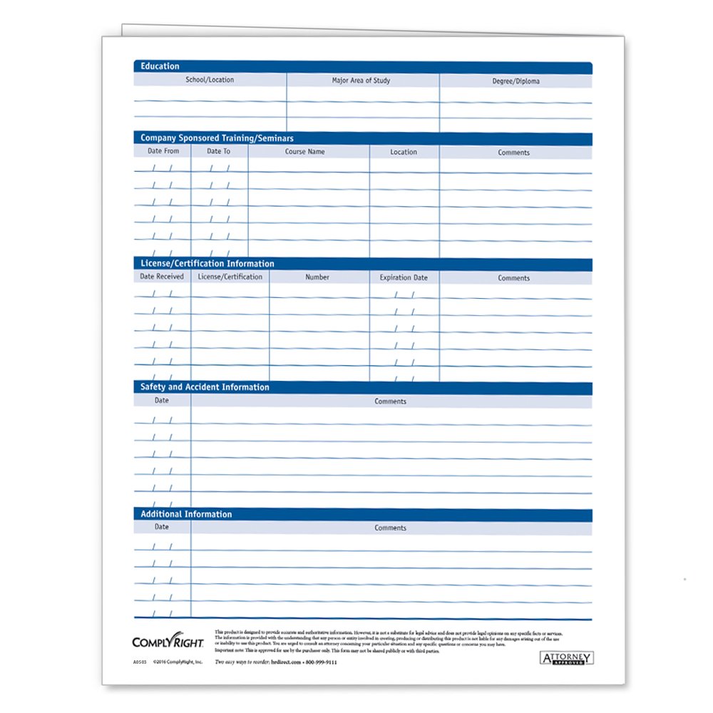 ComplyRight (A0503AMZ) Confidential Employee Record Folder, 25 Pack