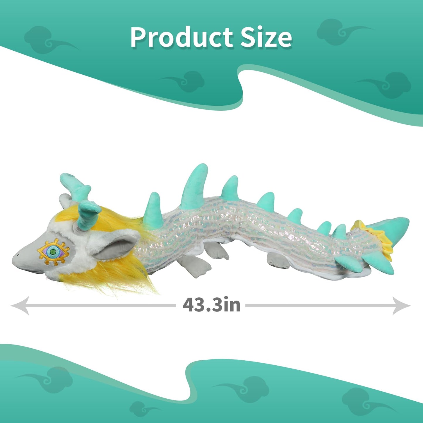 Nadou TLOZ Light Dragon Plush Pillow,43.3" Light Dragon Stuffed Anime Doll Can be Used as a Birthday, Christmas for Kids-Collectible Squishy Plushies