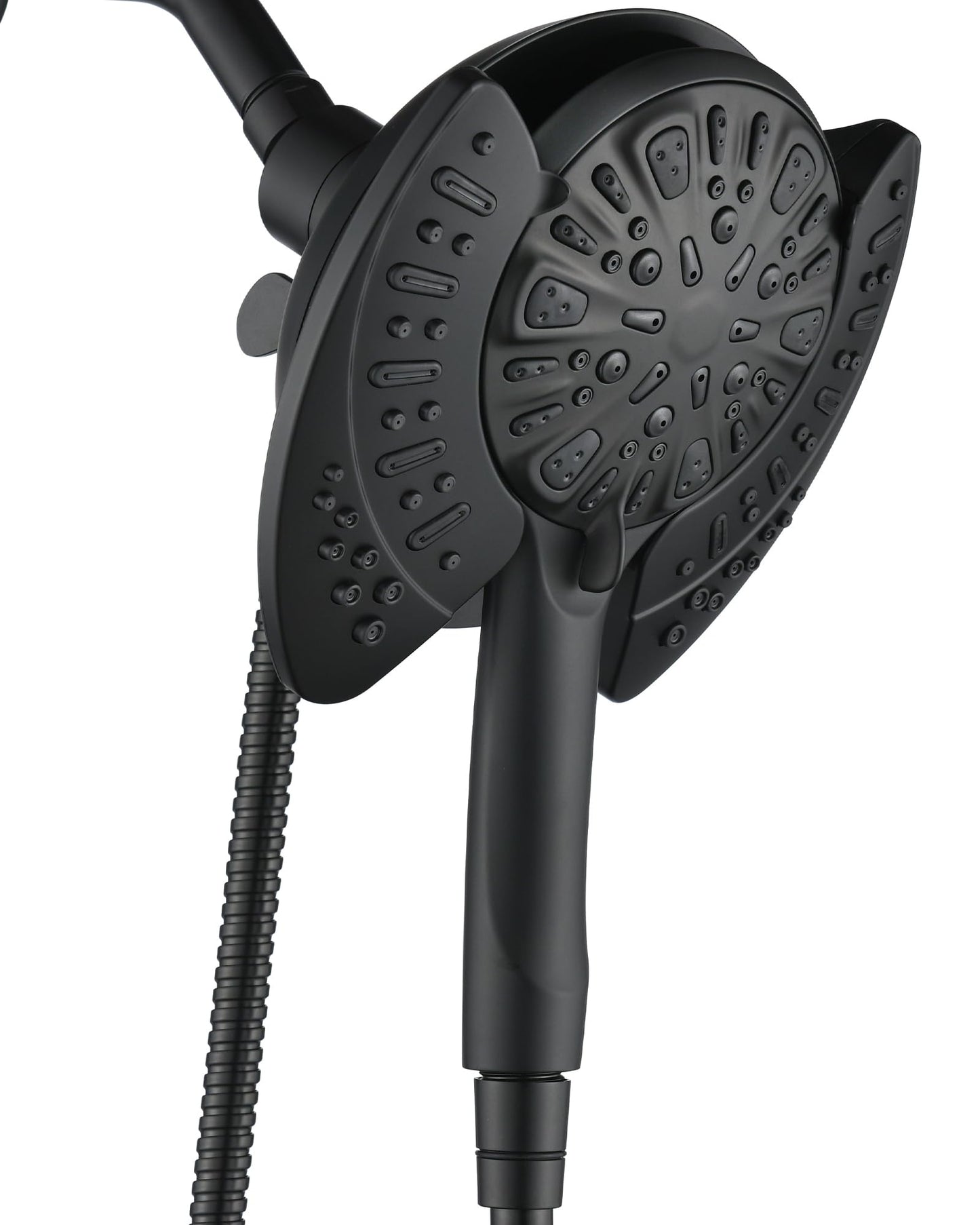 INAVAMZ 2-in-1 Shower Head with Handheld Combo: 2.5GPM Rainfall & Handheld Shower Head Use Together or Alone, 9 Spray Settings Hand Held Shower Head with Hose, Black