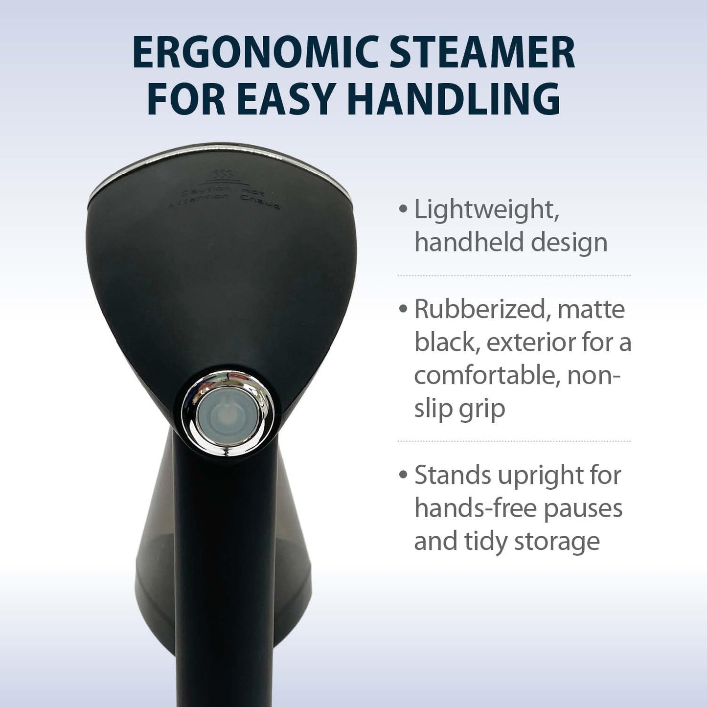 Voyager Cloud Handheld Clothes Steamer, 1650W power, Lightweight Garment and Fabric Steamer, Matte Black