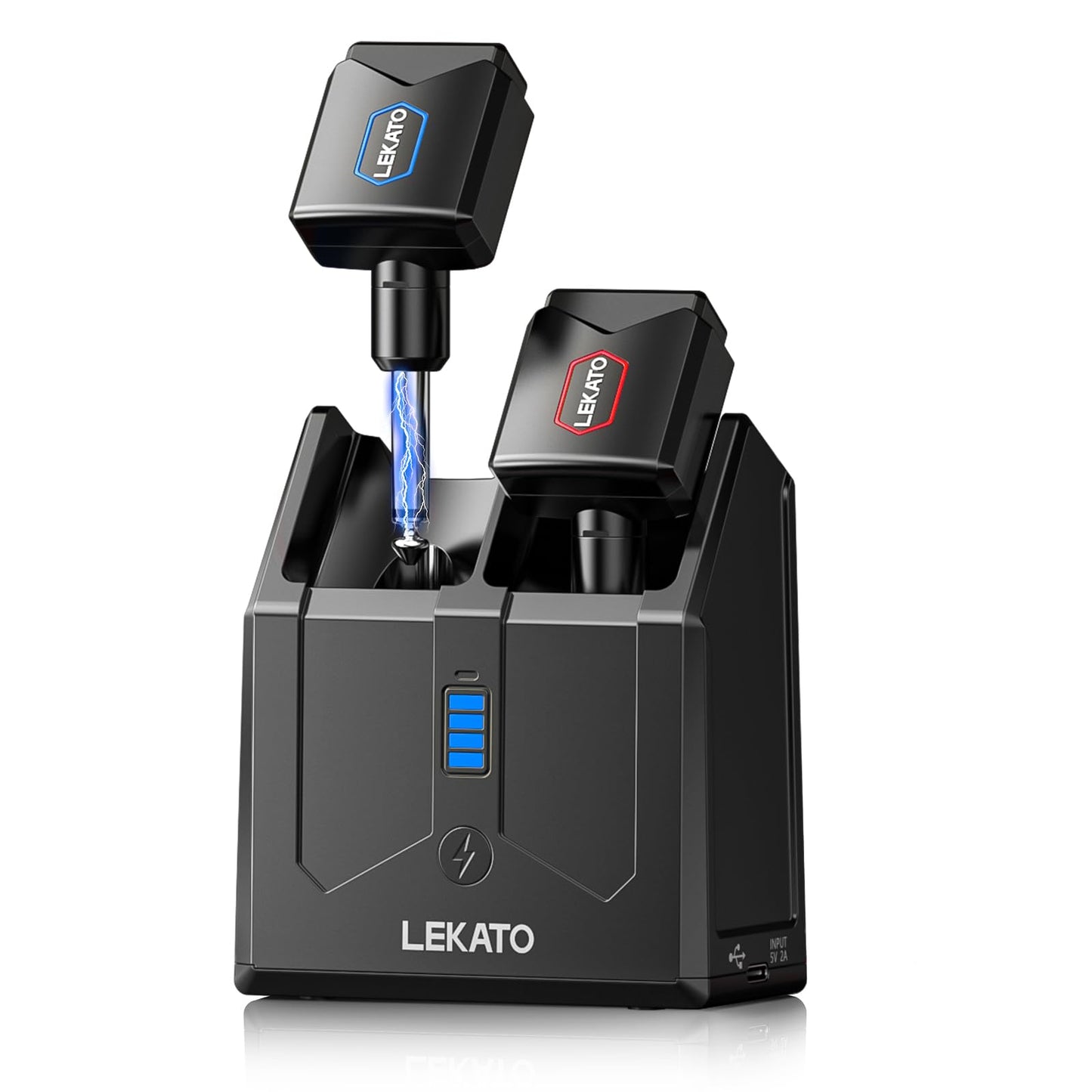 LEKATO Wireless Guitar System 5.8G Wireless Guitar Transmitter Receiver with Charging Box Rechargeable Audio Wireless Guitar Transmitter and Receiver with 4 Signal Channels for Electric Guitar Bass