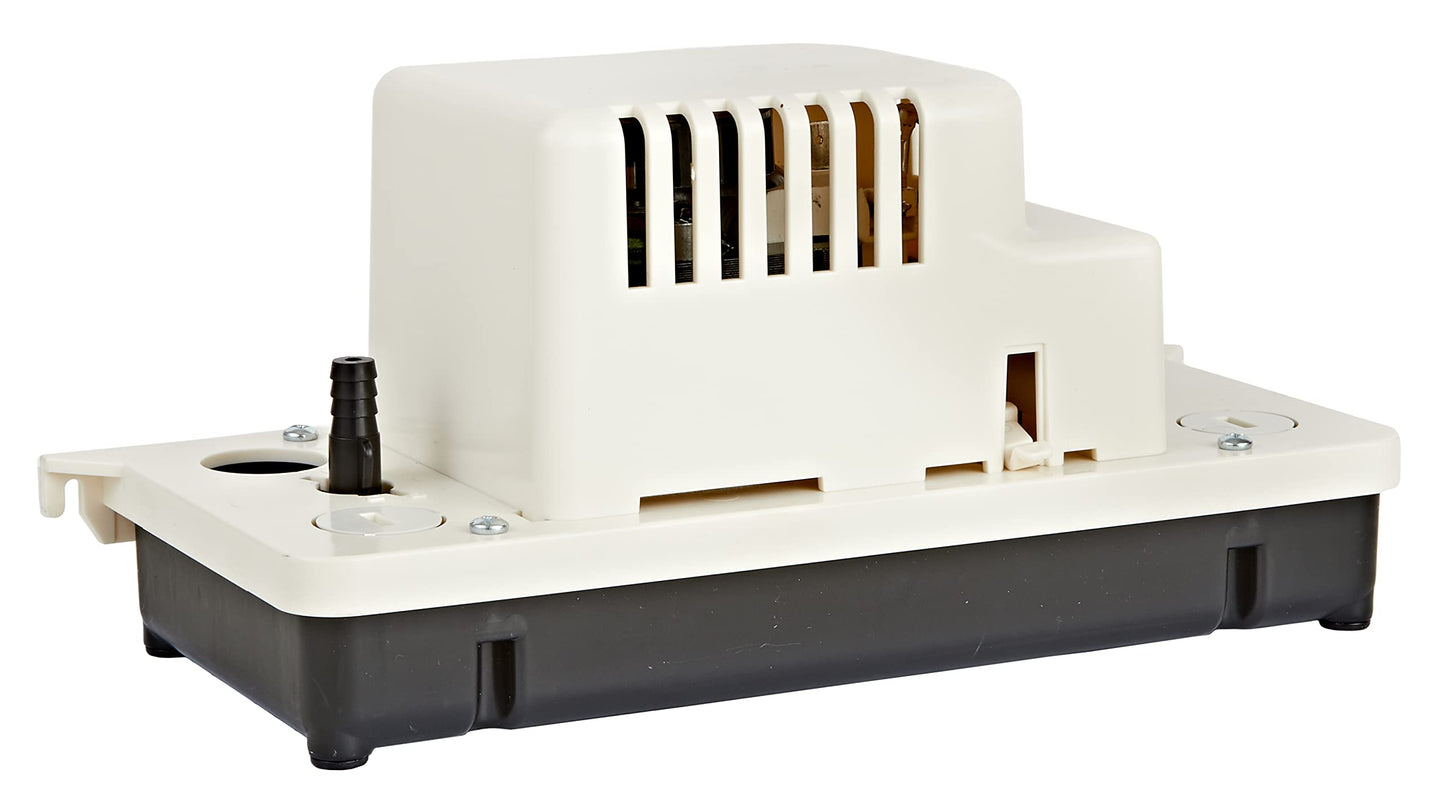 Little Giant VCCA-20ULS 115-Volt, 60 Hz, 1/30 HP, 80 GPH Low-Profile Automatic Condensate Removal Pump with Safety Switch, White/Black, 554201101