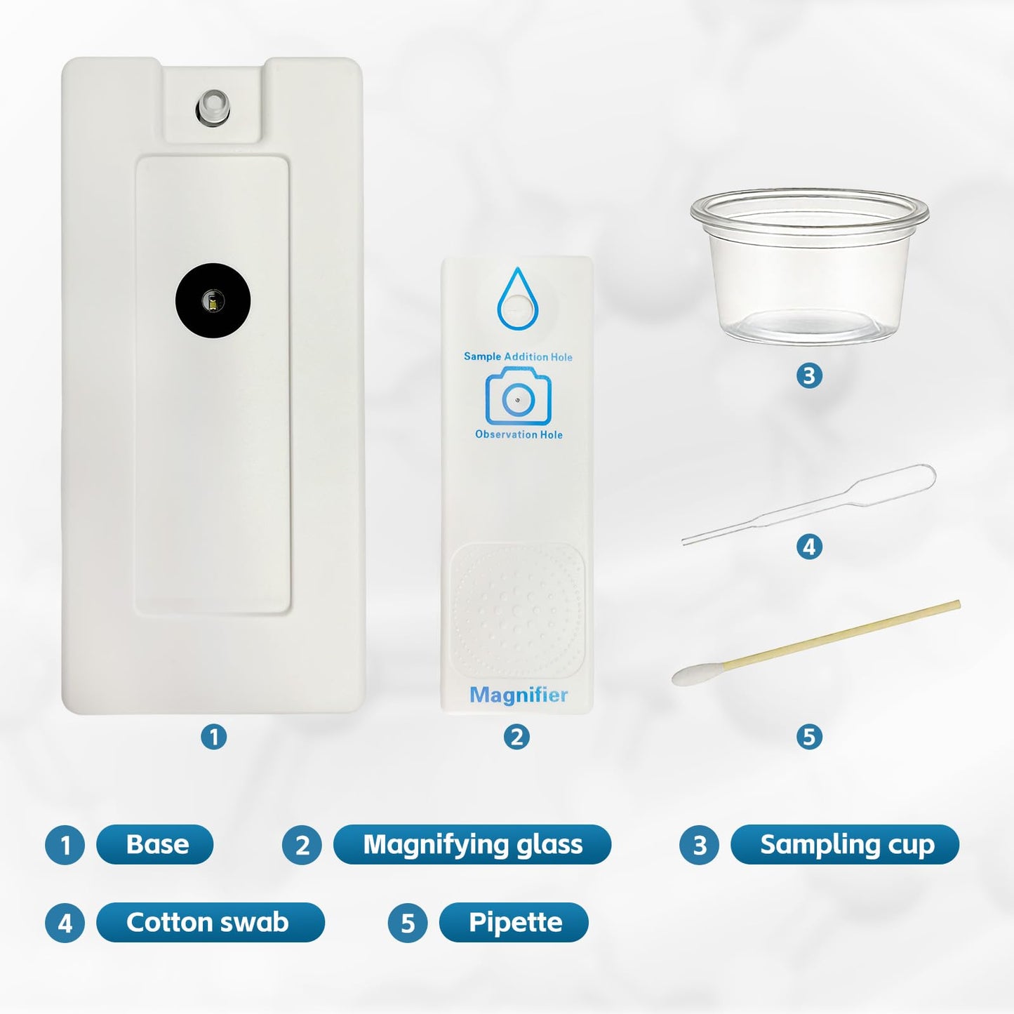 Magnifying Glass, Magnifier Rro, Private, Simple, Reusable Dase with Disposable Lens,Male Family One-Time Testing（(White)