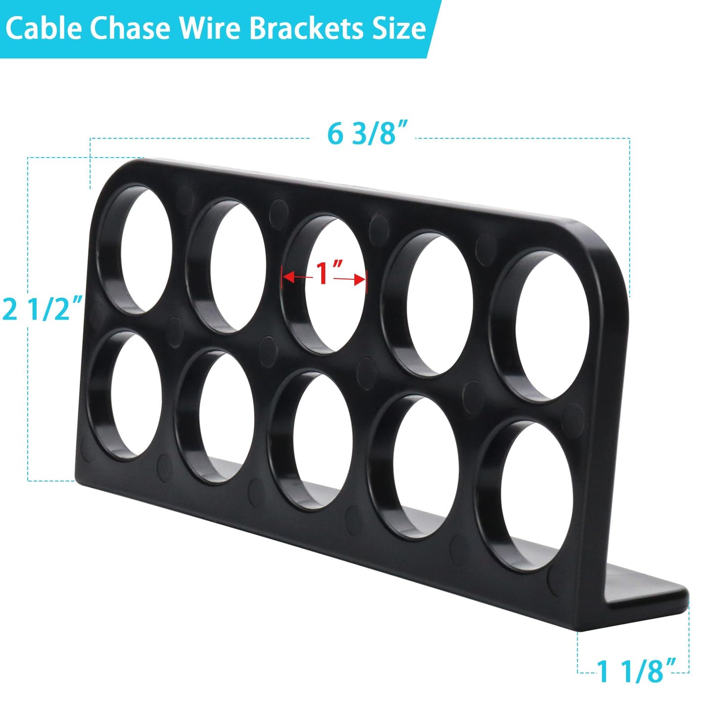 20Pack Cable Chase-Wire Bracket,Cable Support Wire Bracket Holder for NMB Electrical Cord Organized Management,Labor Time Saving,1" with 10-Hole Design