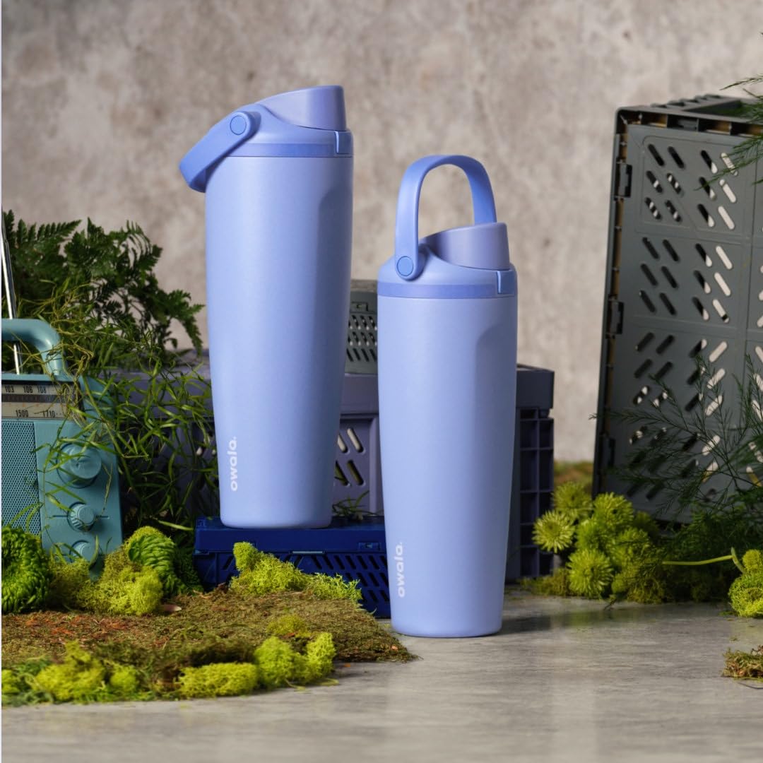 Owala FreeSip Sway Insulated Stainless Steel Water Bottle with Two-Way Spout, Built-In Straw and Bucket Handle, Made for Travel, School, and Sports, 30oz, BPA Free, Leak Proof, Out of the Blue