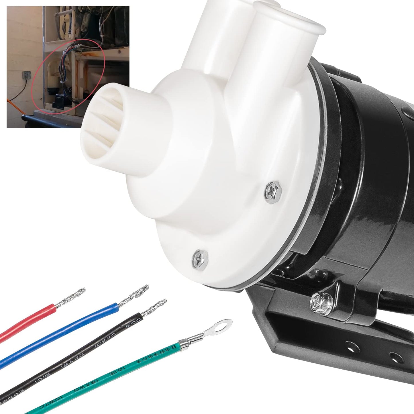 APTA92P10WD1 Water Pump Motor Assembly Replacement For Hoshizaki Water Pump Includes Capacitor, Fits Hoshizaki Ice Machine Models KM-450 THRU KM-900 KML-600MAH URC-12F 120V 10W 0.4 Amp