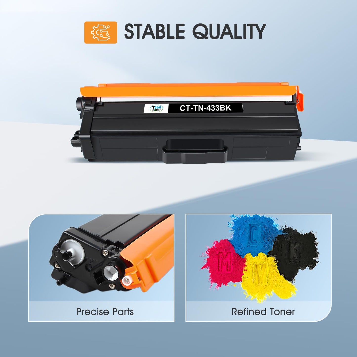 Cool Toner Compatible TN433 Toner Cartridge Replacement for Brother TN433 TN-433 MFC-L8900Cdw for Brother HL-L8360Cdw HL-L8260Cdw MFC-L8610Cdw HL-L8360Cdwt Printer (Black Cyan Magenta Yellow, 4 Pack)