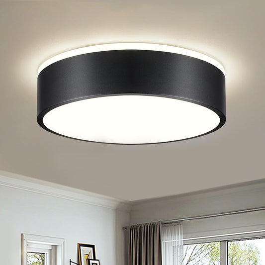 Dimmable Modern Flush Mount Ceiling Lights, Black 5CCT LED Ceiling Light Fixture, Minimalist Round Kitchen Lighting Fixtures for Bedroom, Laundry Room, Hallway, Entryway, 11.8 Inch