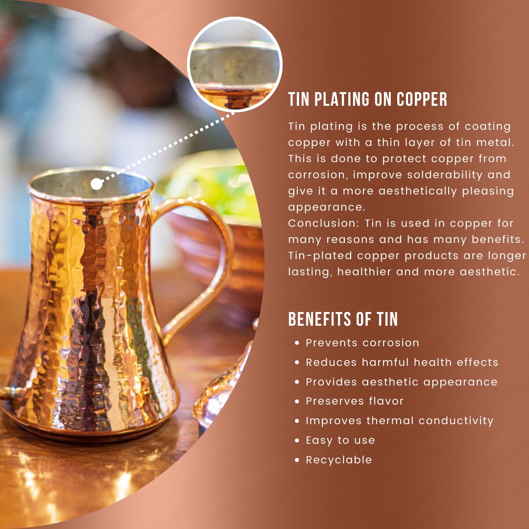 COPPER CONCEPT Copper Oil Dispenser for Kitchen, Handmade Olive Oil Dispenser Bottle, Real Copper, (10 Oz - 300 ml)