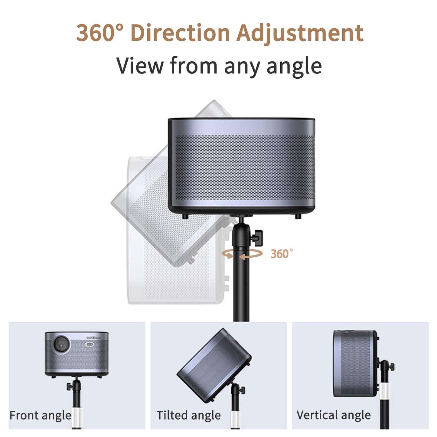 POLESTO Projector Stand Floor Projector Mount with Adjustable Height 20''-50'', Universal Projector Ceiling Mount 360° Rotatable Compatible with Projector, Camera, Webcam for Home & Office & Outdoor