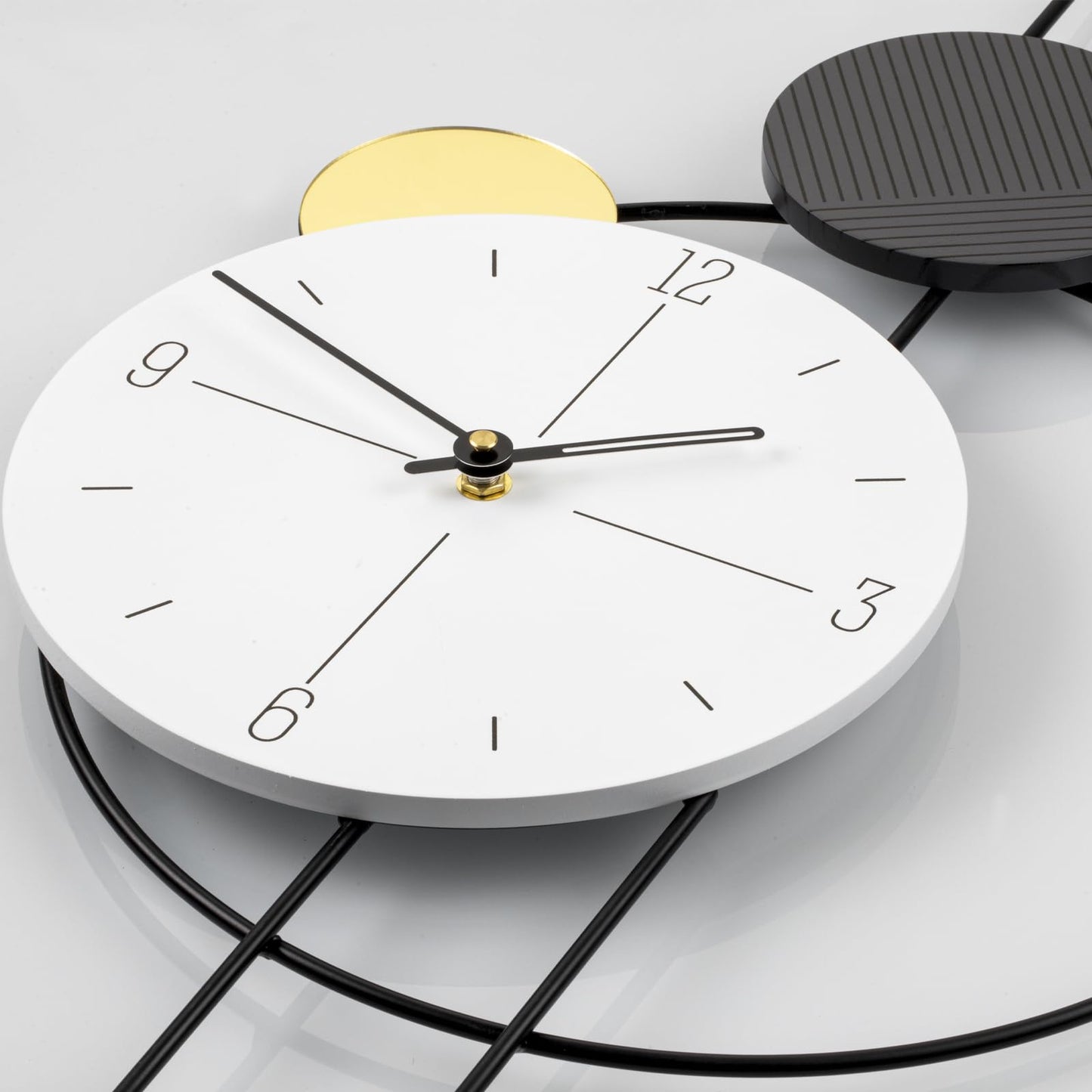 JUJUDA Large Wall Clock for Living Room, Big Decorative Wood Silent Wall Clocks for Home Decor Bedroom Kitchen Office, 27 Inch Modern Wall Clock Battery Operated Non Ticking Metal Unique Clocks Wall
