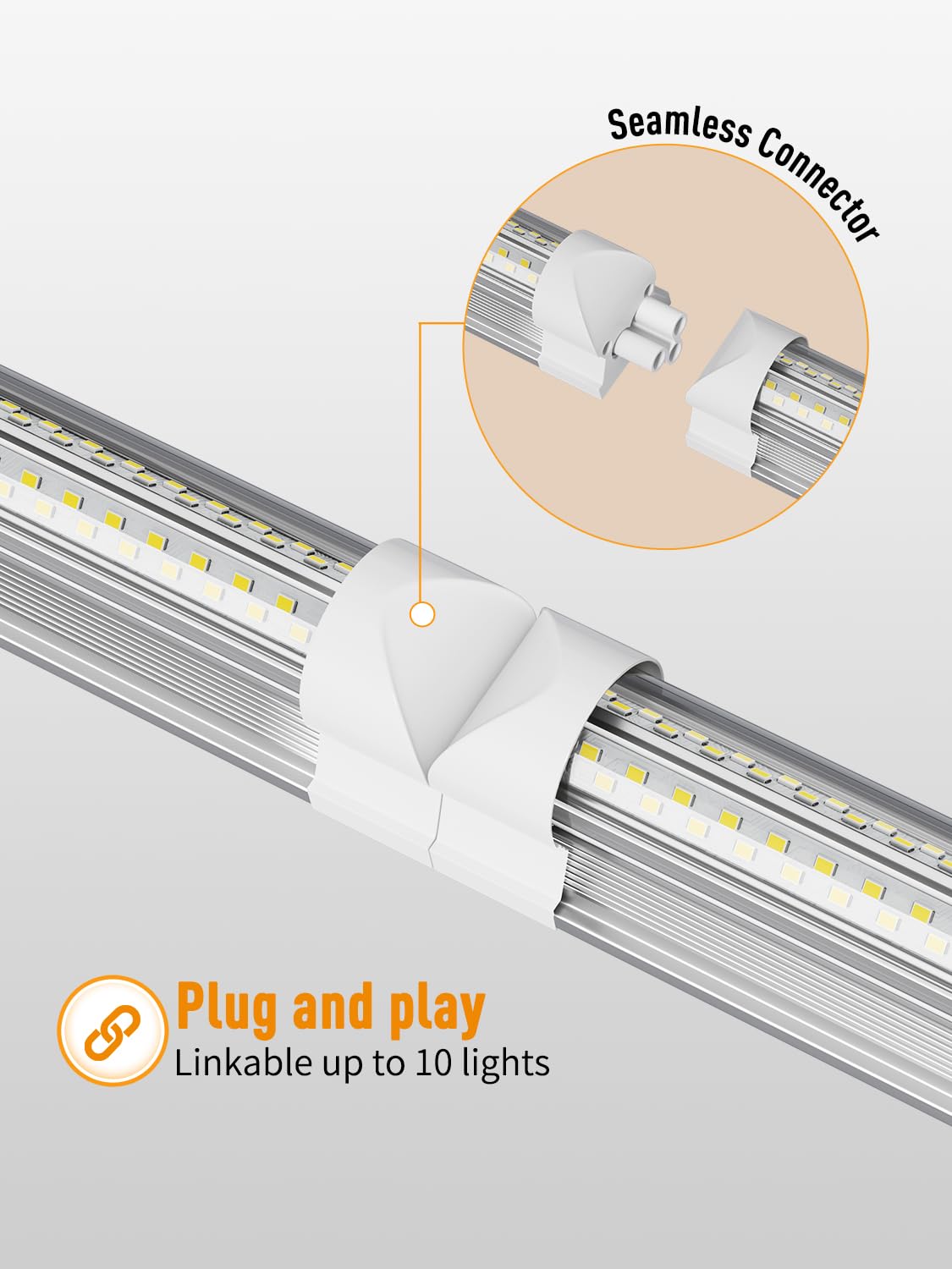 OnlyLux LED Shop Light, 25W 3750LM 6000K Super Bright, Plug and Play, Linkable Utility Shop Lights for Garage, Cabinet, Workbench, Workshop (6 Pack)
