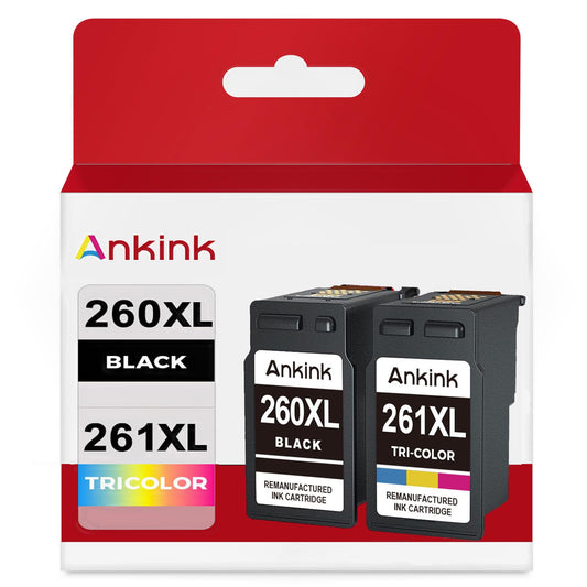 260XL 261XL Black Tricolor Compatible Ink Cartridge Replacement for Canon PG 260 CL 261 XL PG260 CL261 for Cannon TR7020 TR7020a TR7022 TS6420 TS6400 TS5300 TS5320 TS6420a (BK Color Combo, 2 Pack)