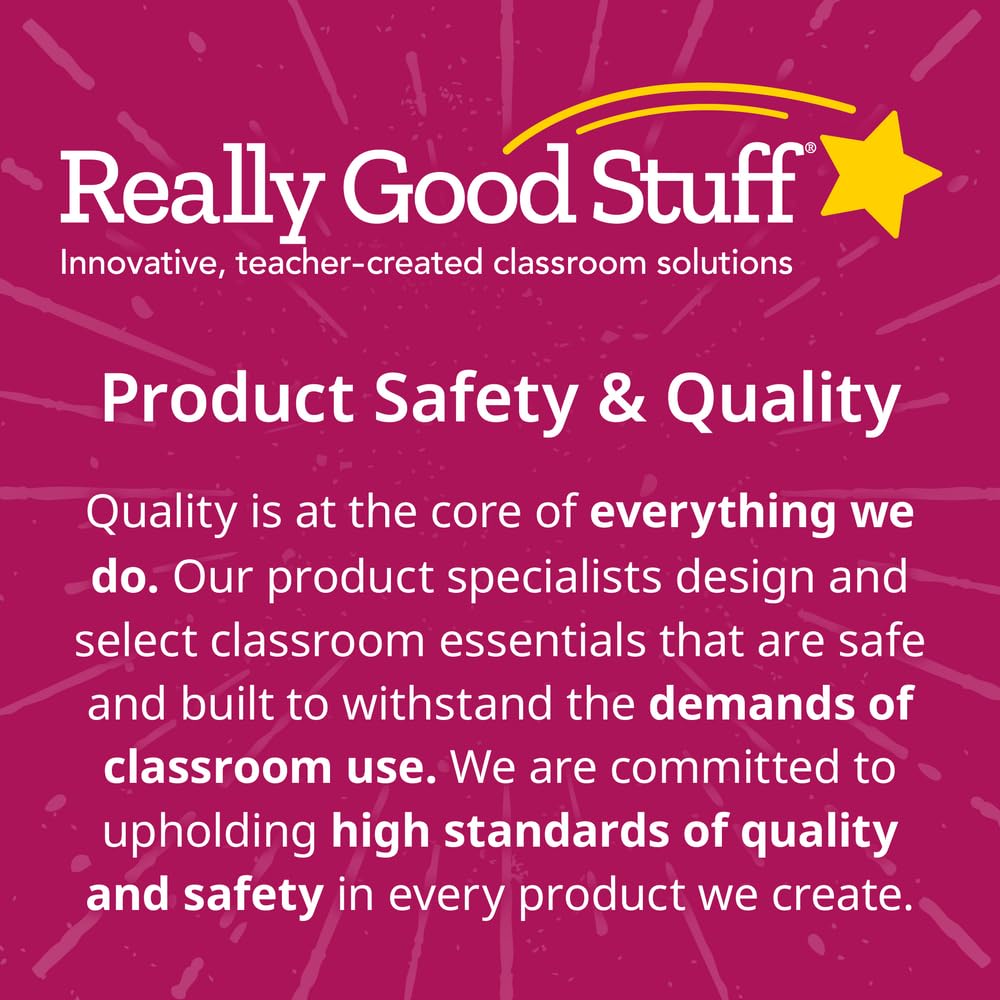 Really Good Stuff Non-Tip Book and Binder Holders with Stabilizer Wings, 5½” by 13½” by 7¾” - Set of 6, Classroom & Library Organization