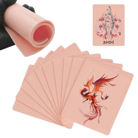 3MM Tattoo Practice Skin - Beoncall 20pcs Thick Fake Skin 8x6'' Blank Practice Skin for Tattoo supply