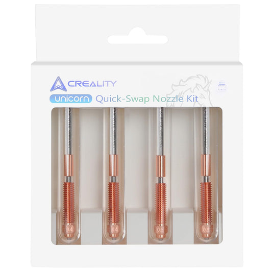 Creality Official K1C Nozzle, Unicorn Quick-Swap 0.4mm, 0.6mm, 0.8mm 4PCS Nozzle Kit Copper Alloy and Hardened Steel 3D Printer Nozzle for K1 SE, Ender 3 V3, Ender 3 V3 Plus