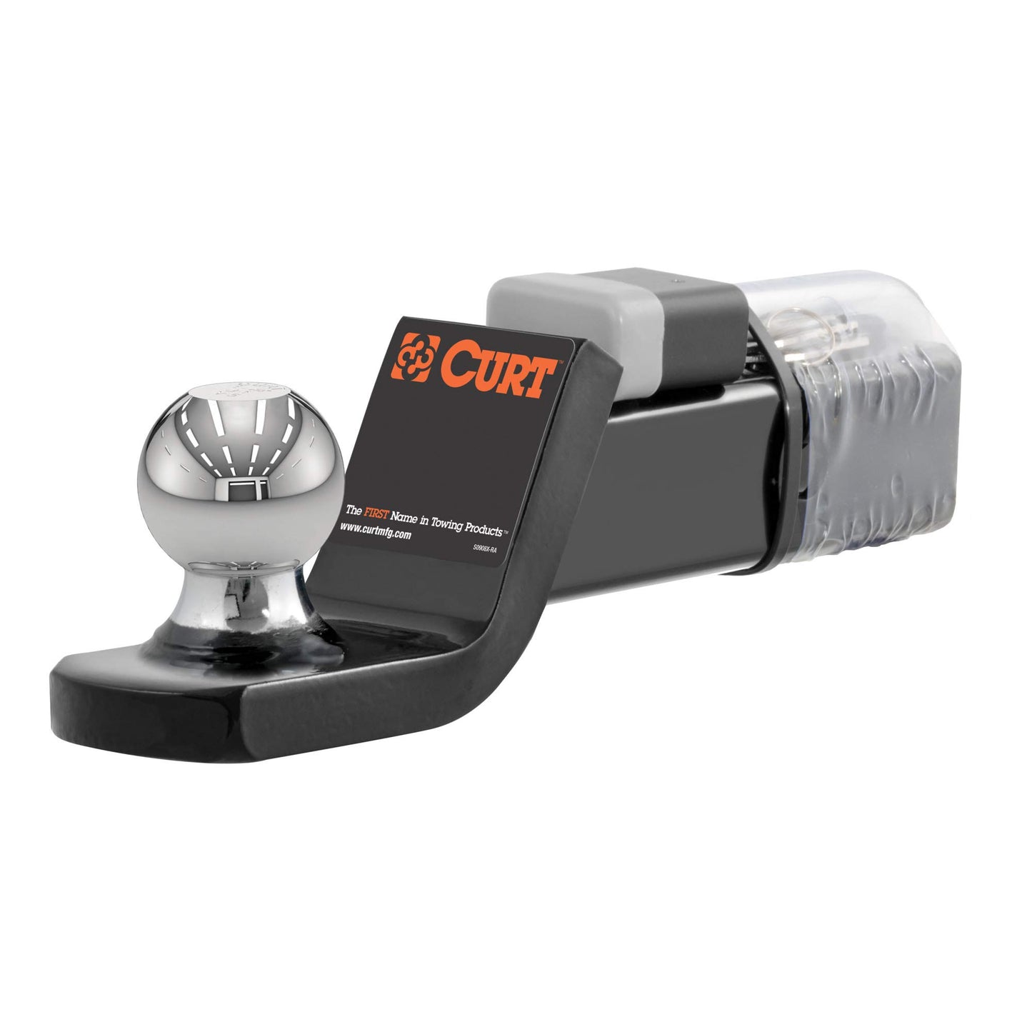 CURT 45141 Trailer Hitch Mount, 2-Inch Ball, Lock, Fits 2-In Receiver, 7,500 lbs, 2" Drop
