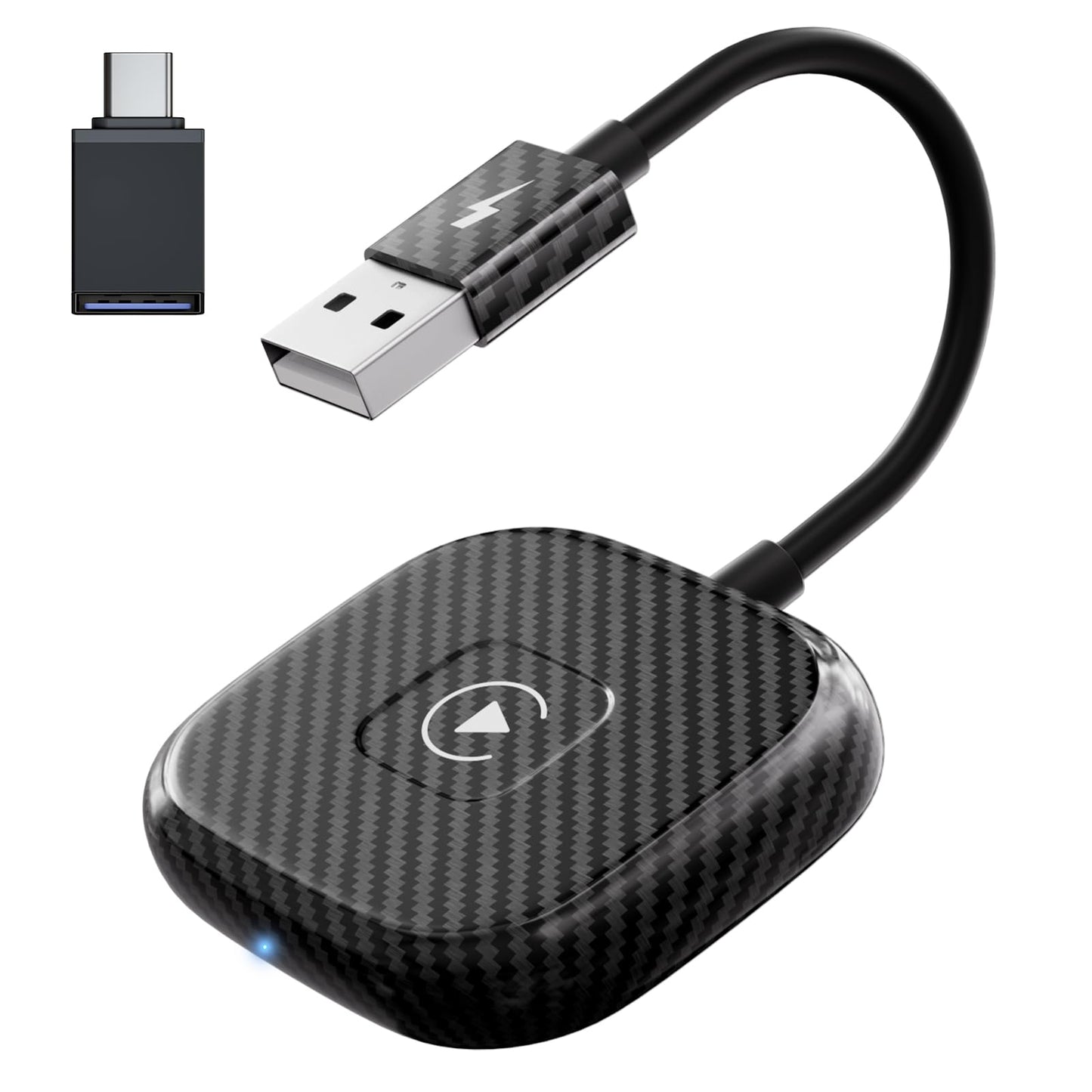 Wireless CarPlay Adapter for Apple iPhone，Wireless Carplay USB Dongle Converter Wired Carplay to Wireless, Support Online Update Plug and Play,Fit for Cars Built-in Wired CarPlay (Carbon)