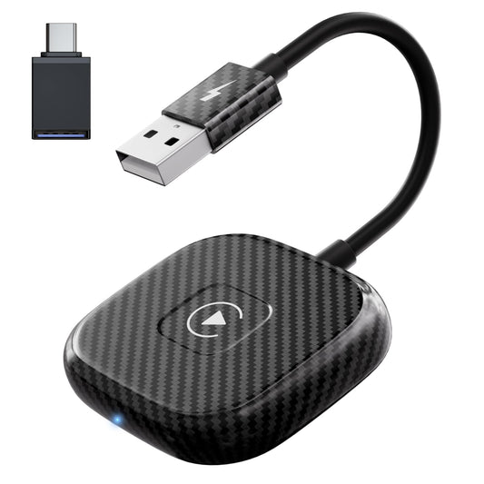 Wireless CarPlay Adapter for Apple iPhone，Wireless Carplay USB Dongle Converter Wired Carplay to Wireless, Support Online Update Plug and Play,Fit for Cars Built-in Wired CarPlay (Carbon)