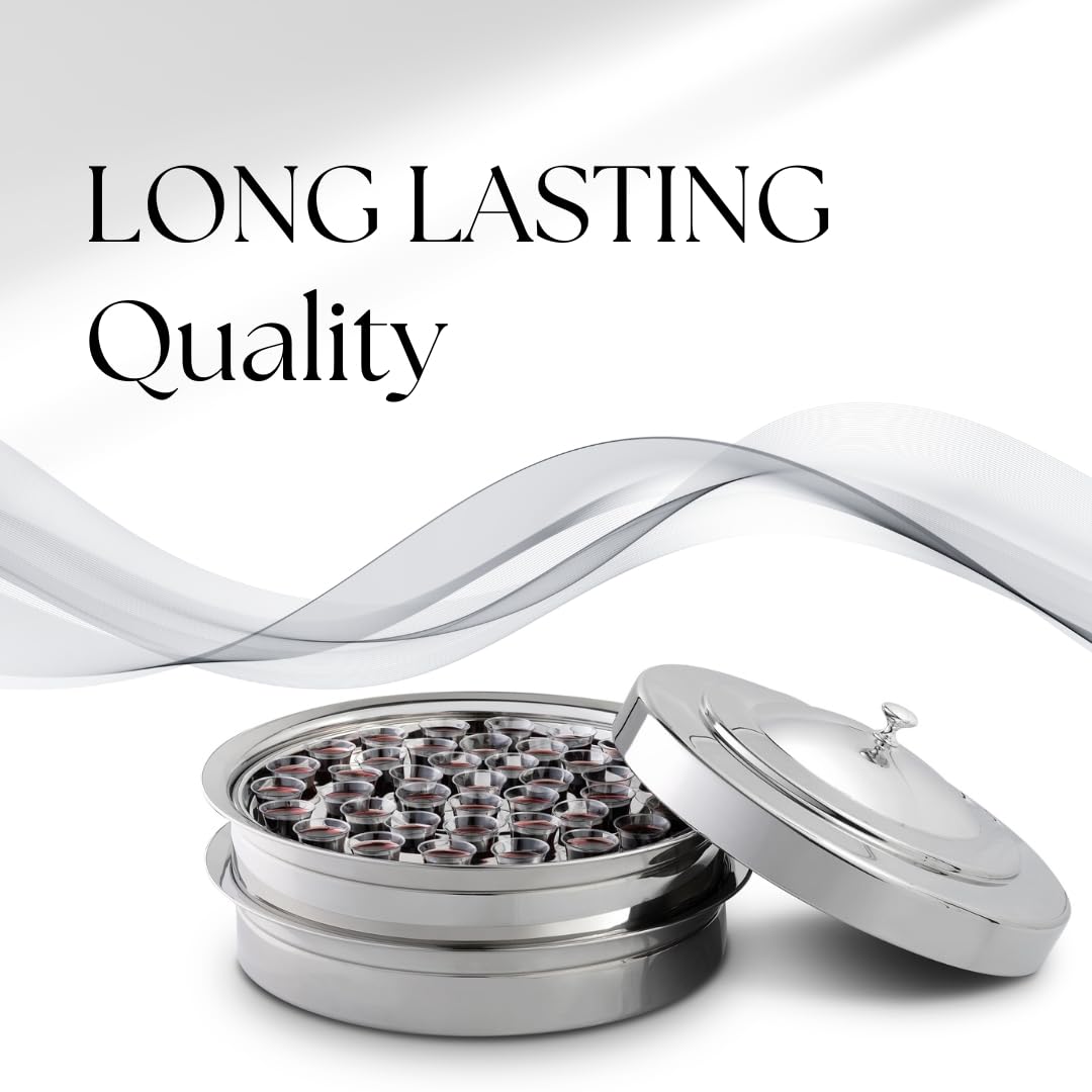 Steadfast Selections (Cup Tray Silver Premium Communion Trays for Churches | Stainless Steel Communion Set, Supplies | 40 Cup Tray | Church Communion Ware Sets