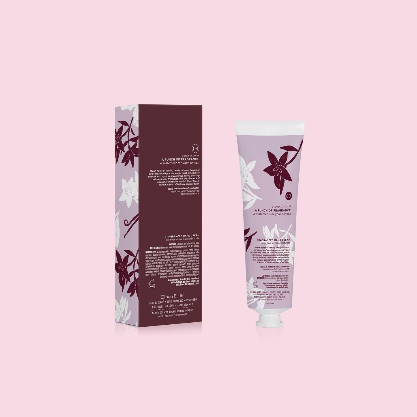 Capri Blue Havana Vanilla Hand Cream - 2 Pack of Hand Creams - Skin Care Products (3 oz pack of 2)