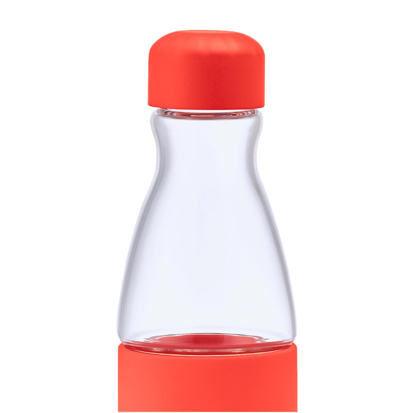 S'well Glass Original Water Bottle, 18oz, Radiant Coral, Borosilicate Glass Bottle With Protective Silicone Sleeve, Zero Plastic, Leakproof, BPA Free