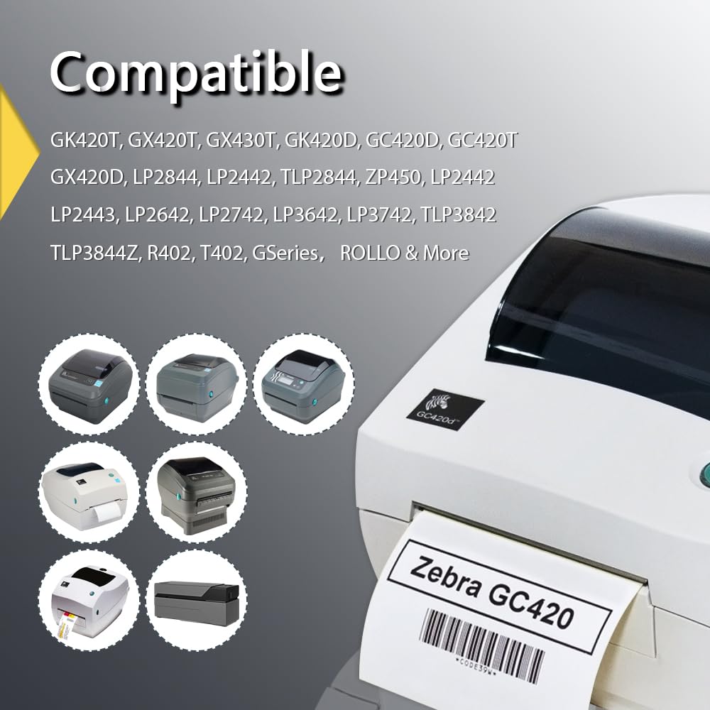 BETCKEY - 3" x 3" (76 mm x 76 mm) Multipurpose & Large Square Labels Compatible with Zebra & Rollo Label Printer,Premium Adhesive & Perforated [10 Rolls, 5000 Labels]