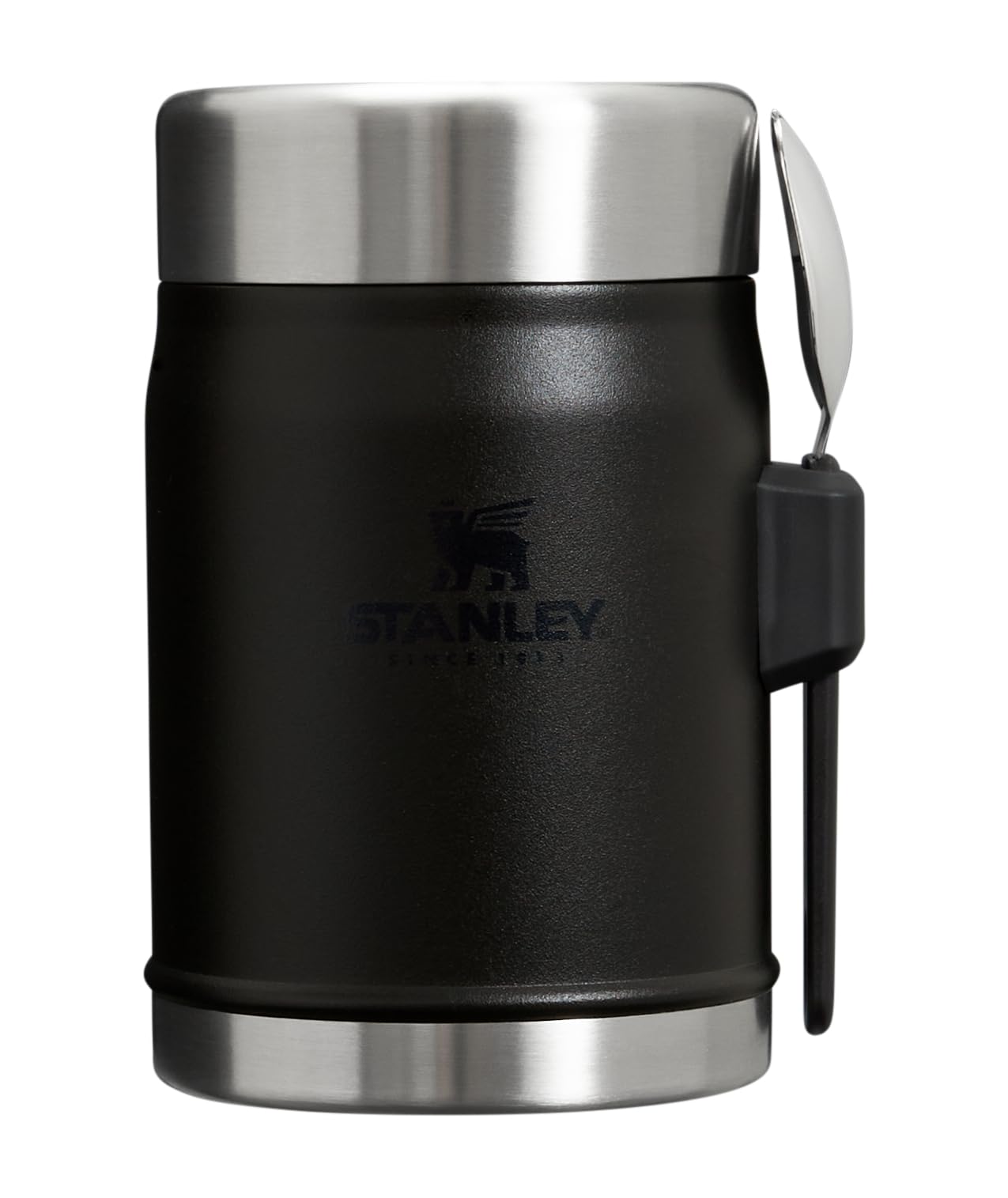 STANLEY Classic Food Jar and Spork 14 oz | Vacuum Insulated Food Container | Wide Mouth Screw On Lid | Packable for Travel | Stainless Steel with Leakproof Lid | BPA-Free | Hammertone Green