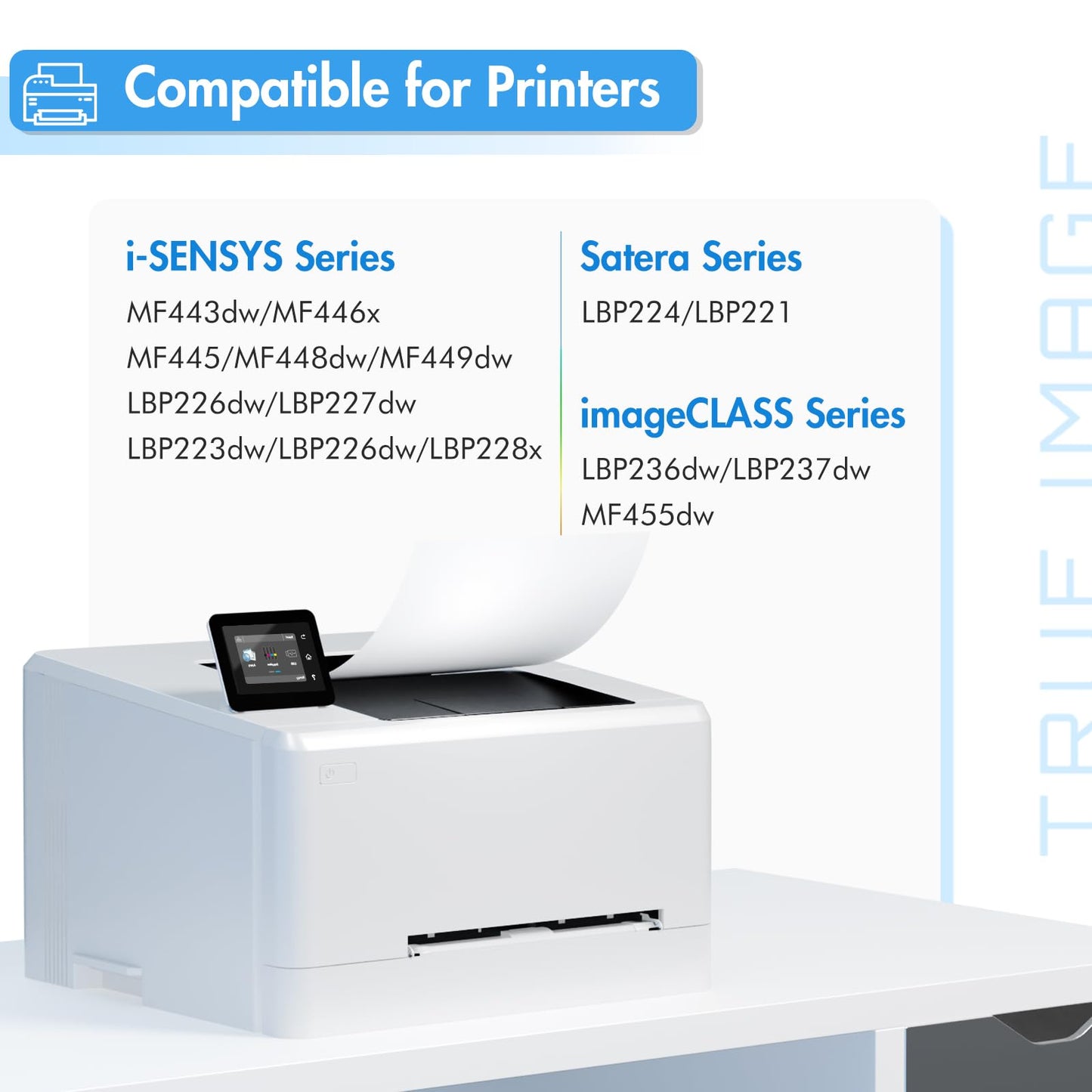 TRUE IMAGE Compatible Toner Cartridge Replacement for Canon 057 057H CRG-057 Work with ImageCLASS MF445dw MF448dw LBP226dw LBP227dw LBP228dw MF449dw MF445 Laser Printer Ink (Black, 2-Pack)