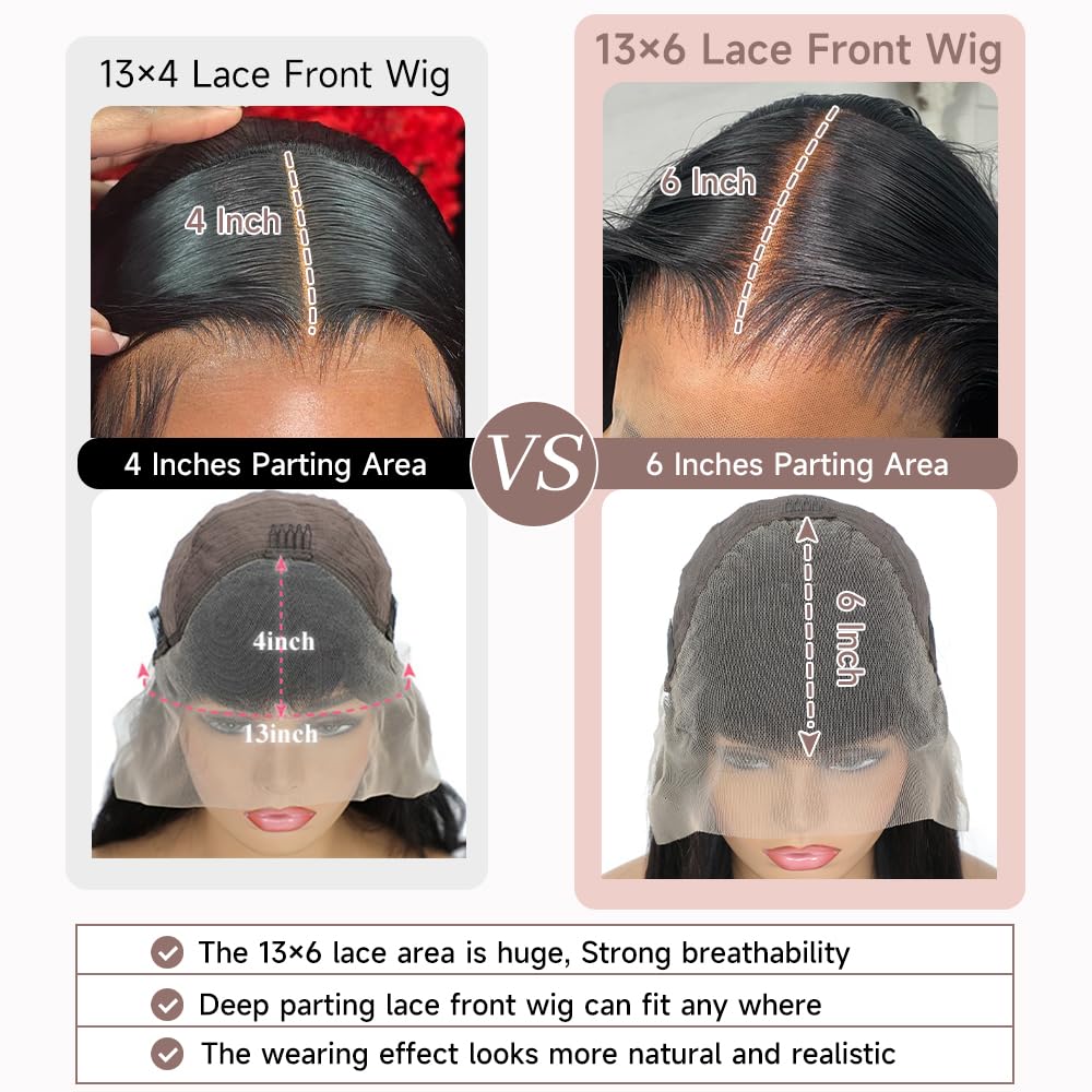 32 Inch 13x6 HD Lace Front Wigs Human Hair Body Wave Lace Front Wigs Human Hair Pre Plucked 200% Density Transparent Lace Frontal Wigs Human Hair Lace Front Wigs Baby Hair Human Hair Wig for Women