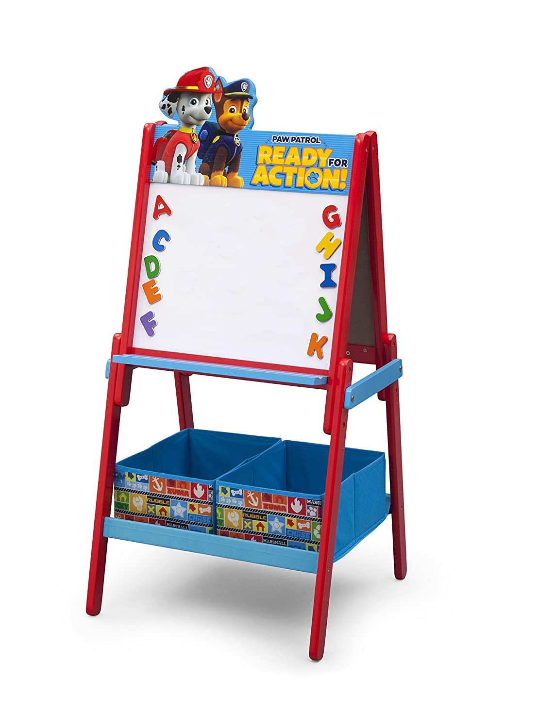Nick Jr. Delta Children Wooden Double Sided Activity Easel with Storage, Paw Patrol