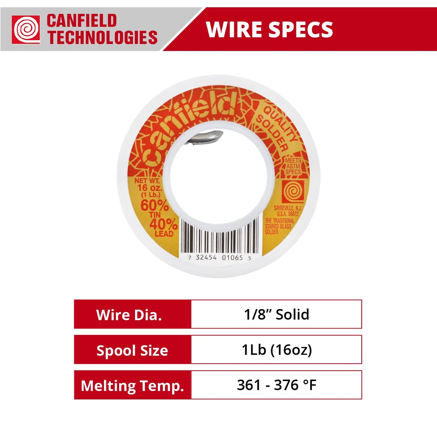 Canfield 60/40 solder for stained glass (Two Pack)