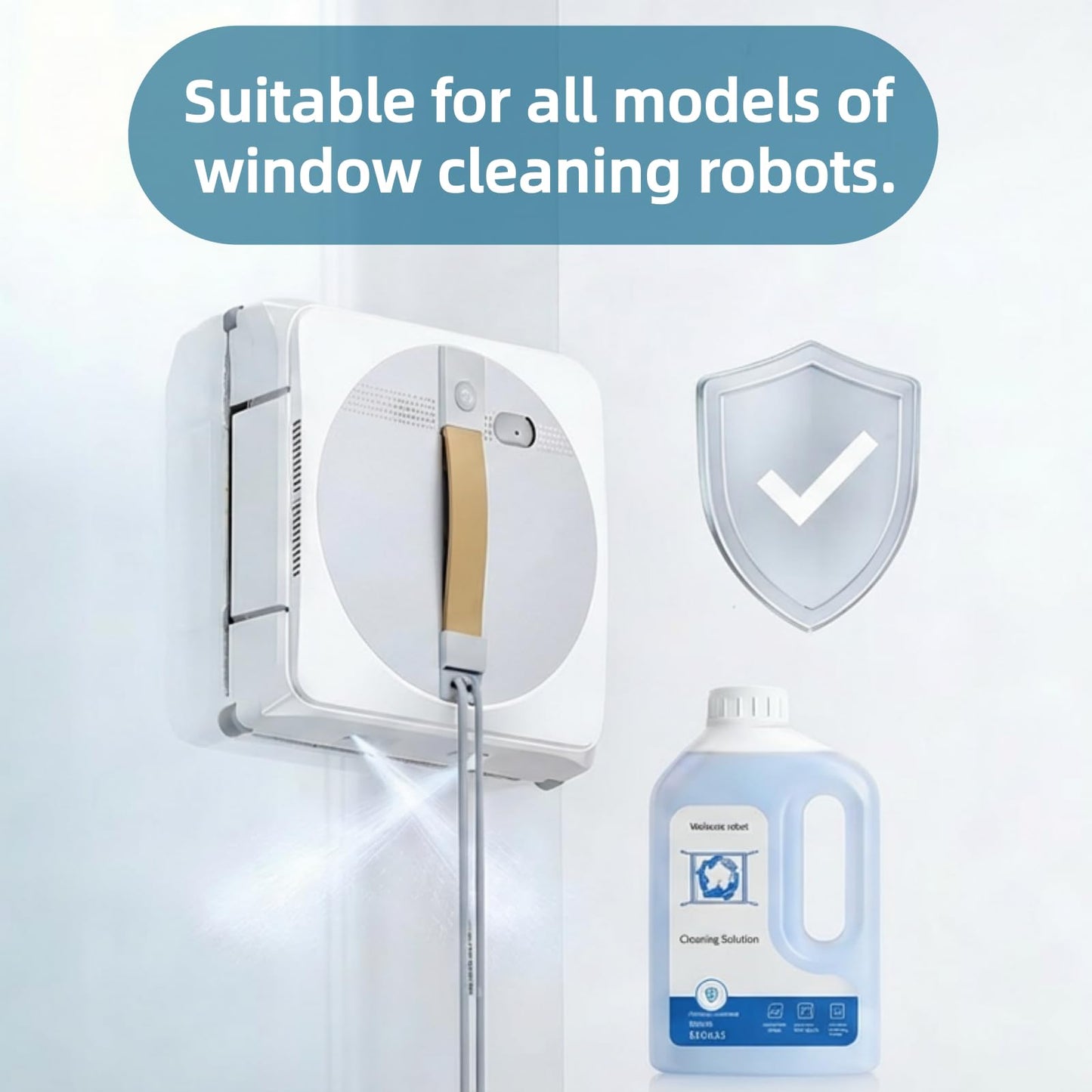 440934 1L Window Cleaner, Cleaning Solution Compatible with ECOVACS Winbot W2 PRO Omni/W2 Omni/W2 PRO/W1 PRO/WINBOT MINI,Glass Cleaner Liquid,Window Cleaning Robot.(2 Bottles)