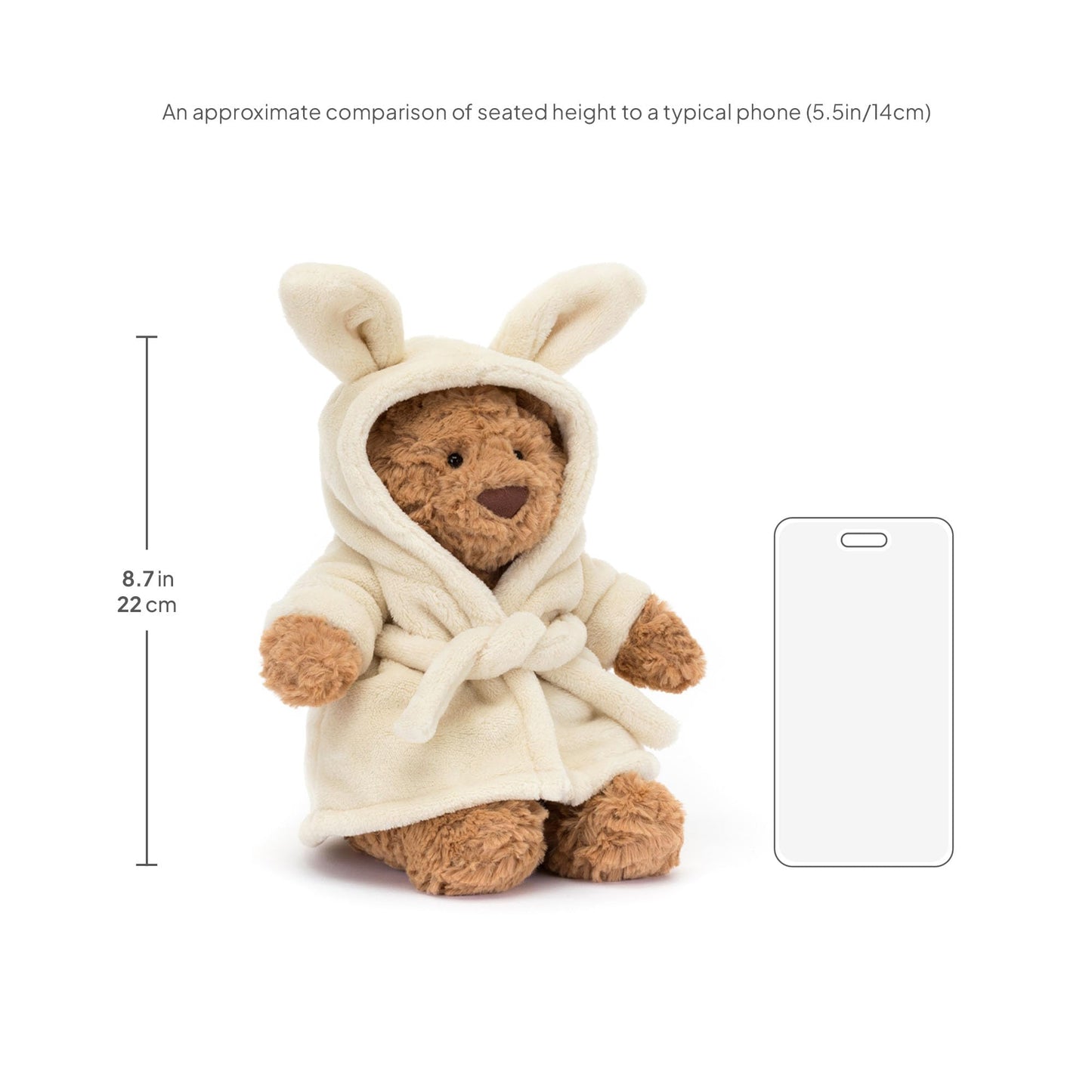 Jellycat Bartholomew Bear with Bathrobe Stuffed Animal Plush